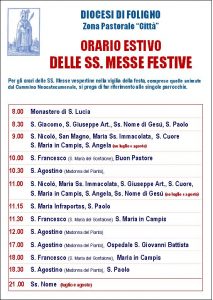 Gli Orari Delle Messe Festive – Diocesi Di Foligno